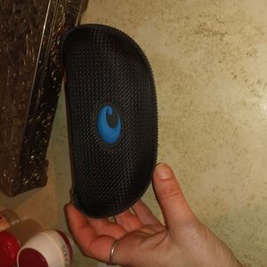 Black Sunglasses Case with Blue Logo